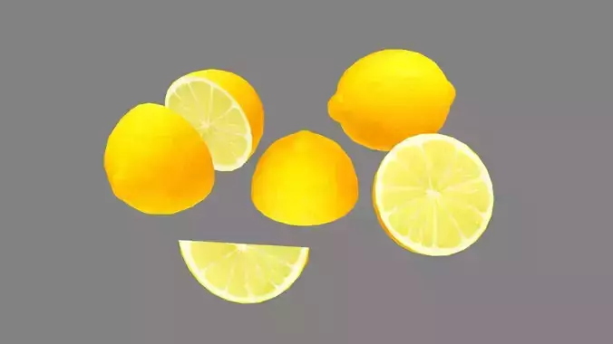 Cartoon lemon and slice