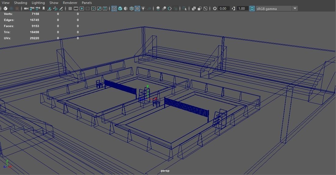 Cartoonish Badminton Court 3D Model Low-poly 3D model_14