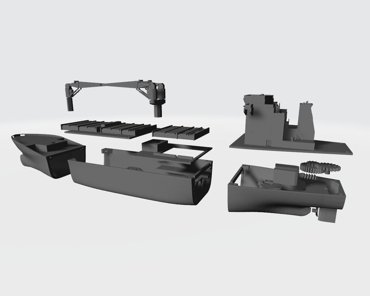 cargo ship miniature for RC 3D print model_12