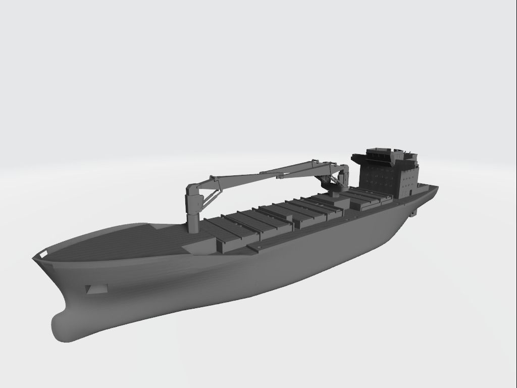 cargo ship miniature for RC 3D print model_11