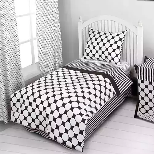 Bair Dots-Pin Toddler Bedding Set - 2 Colour 3D model