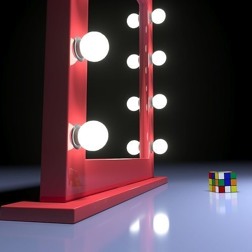 Beautiful makeup mirror for home decor or beauty salon 3D model