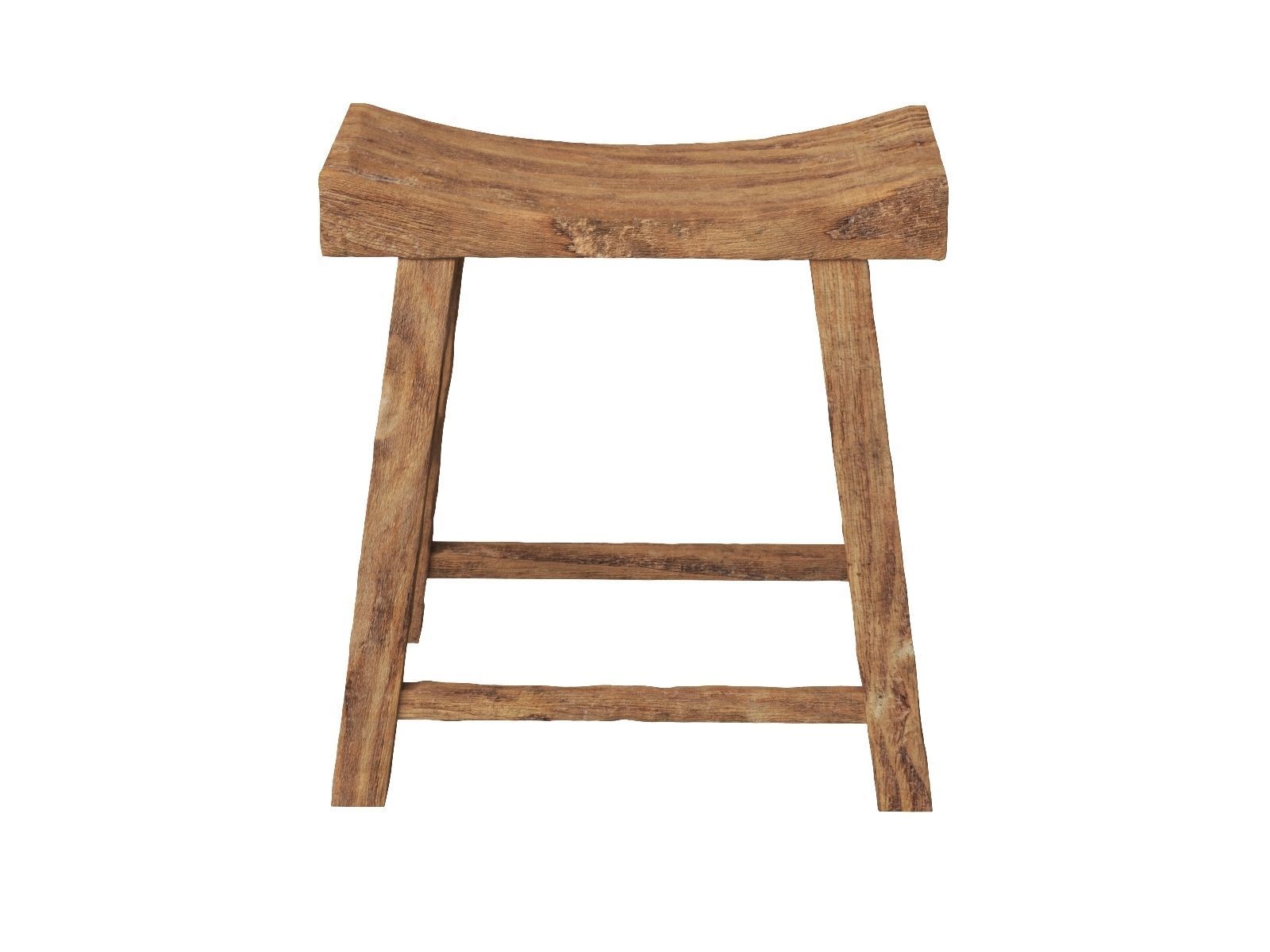 Old Wooden Chair Low-poly 3D model_10