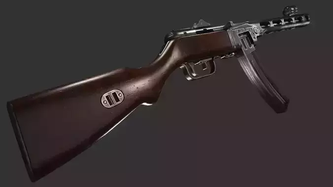PPsH-41 Low Poly ak - rifle