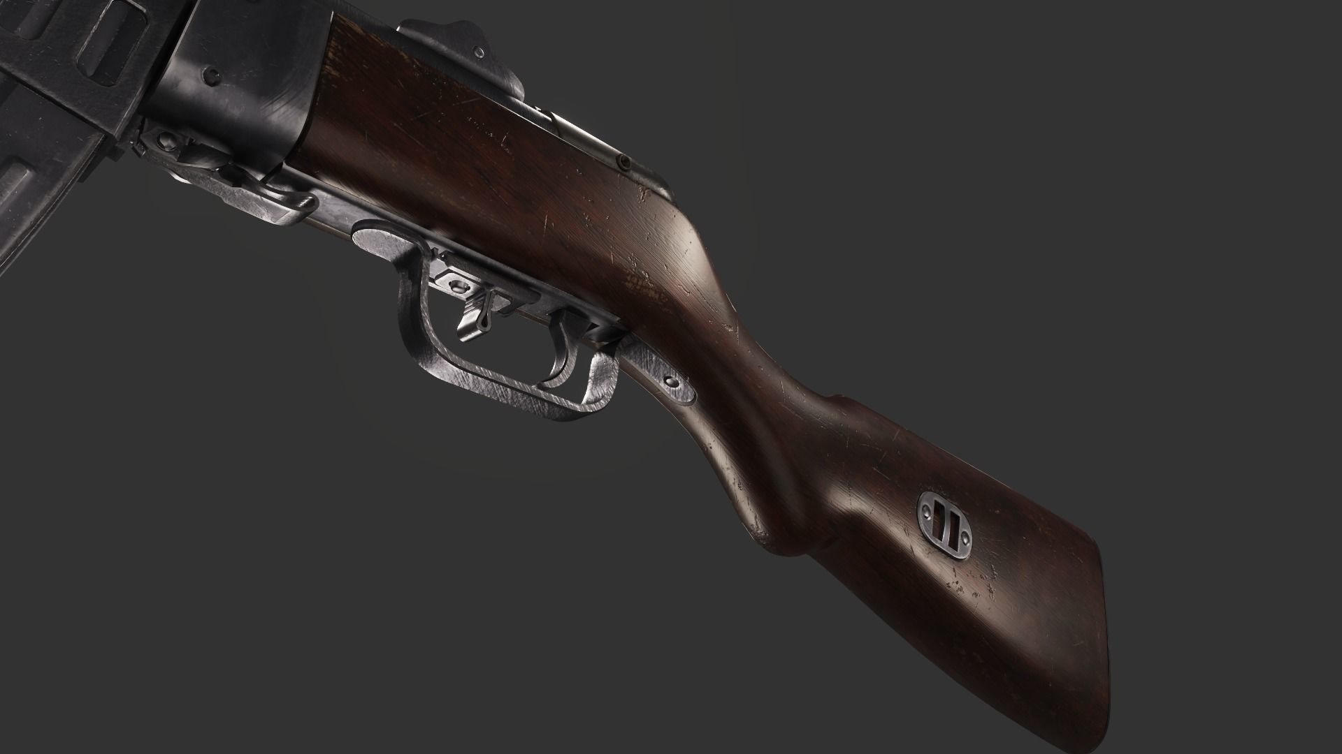 PPsH-41 Low Poly ak - rifle Low-poly 3D model_6