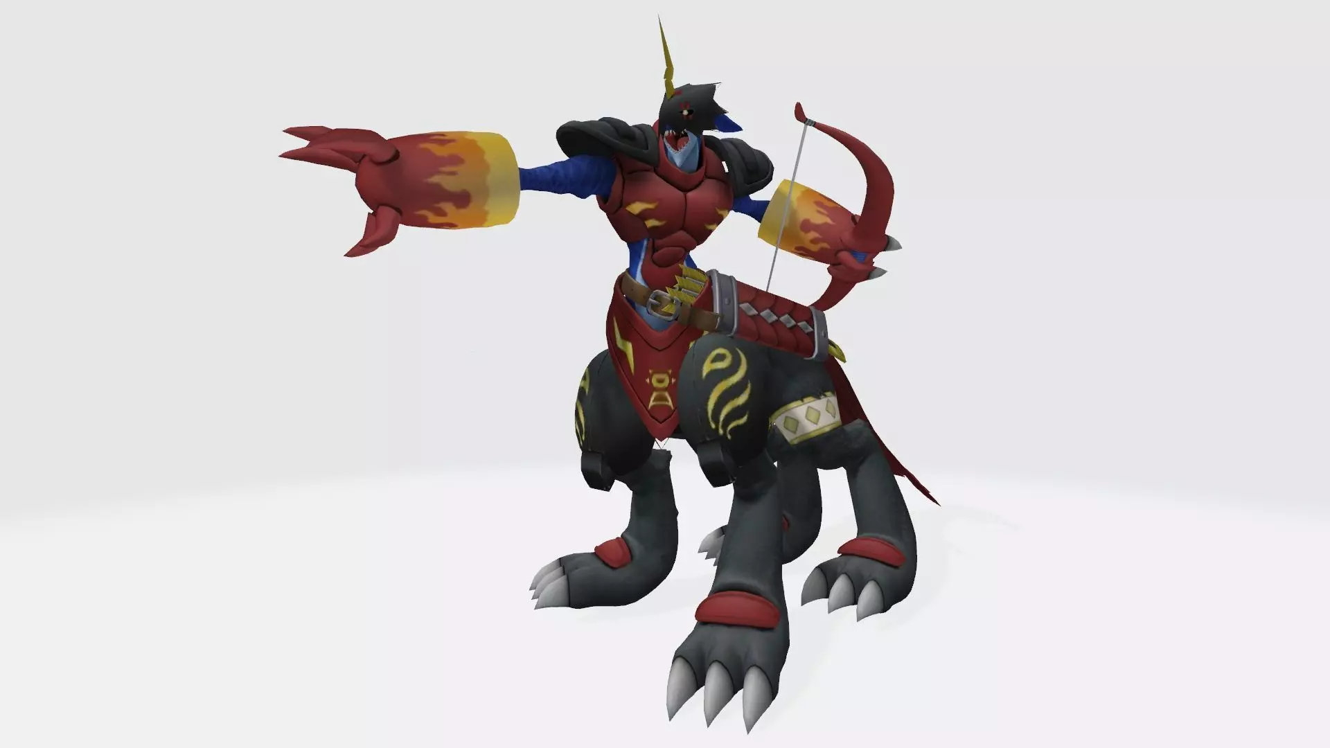 Sagittarimon dragon with armor 3D print model