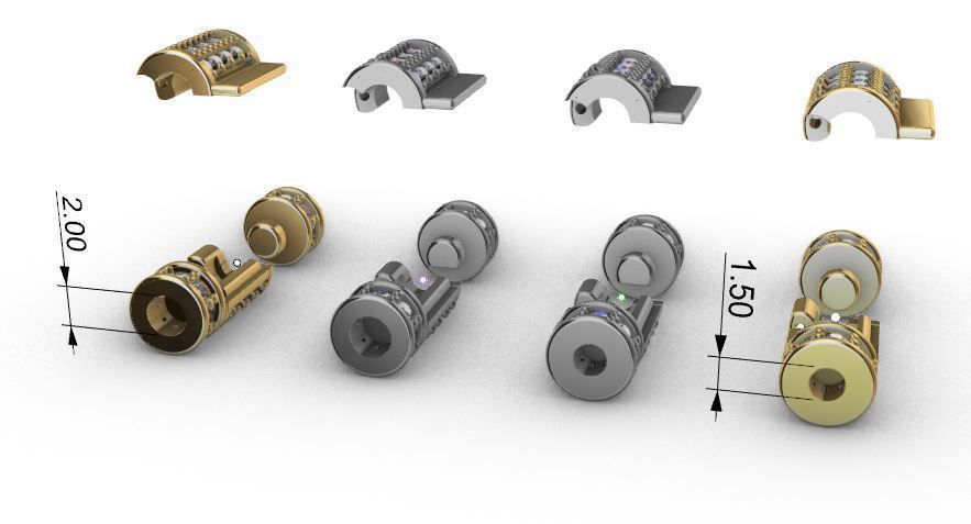 Round clasp for chain 3D print model_4