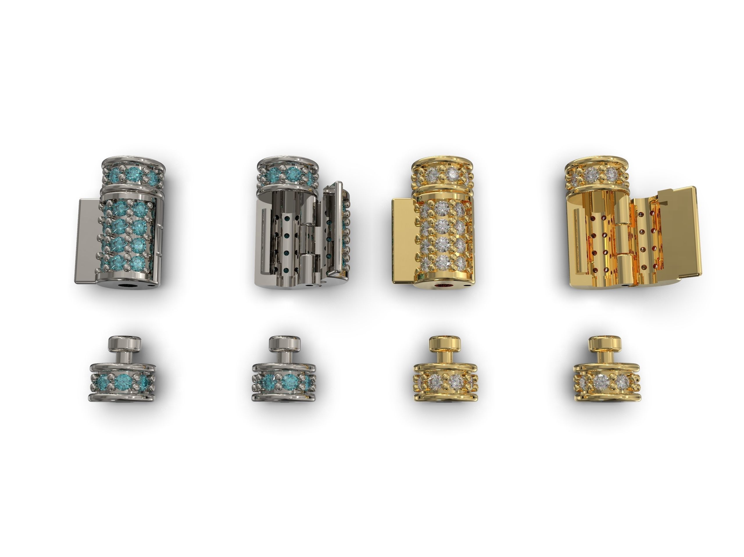 Round clasp for chain 3D print model_13