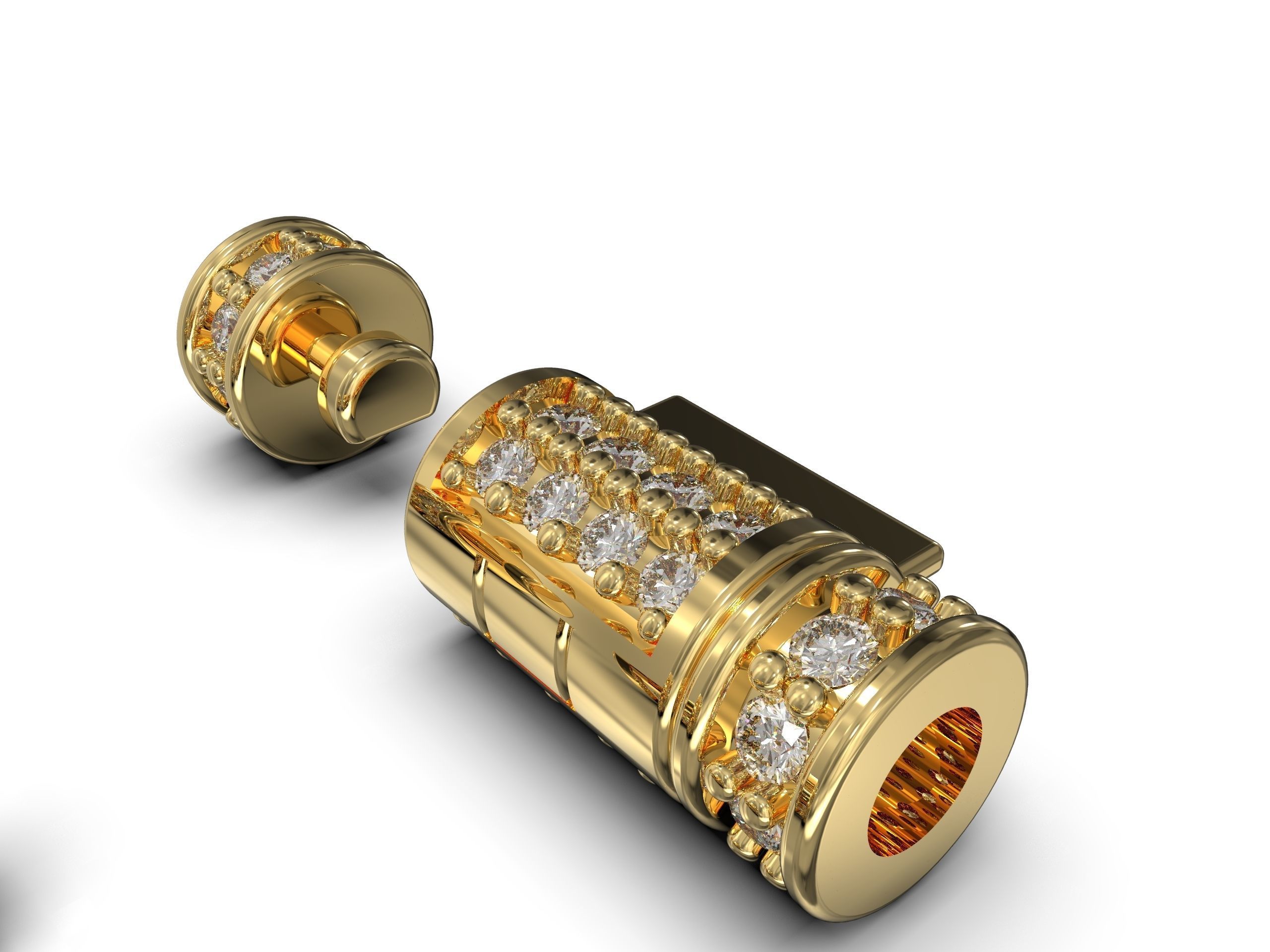 Round clasp for chain 3D print model_16