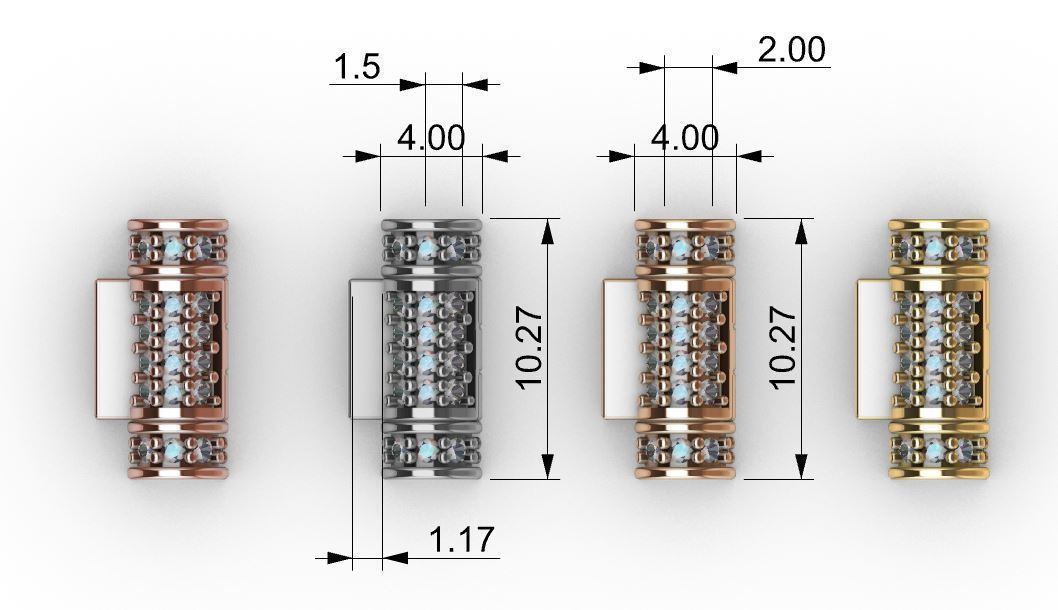 Round clasp for chain 3D print model_3