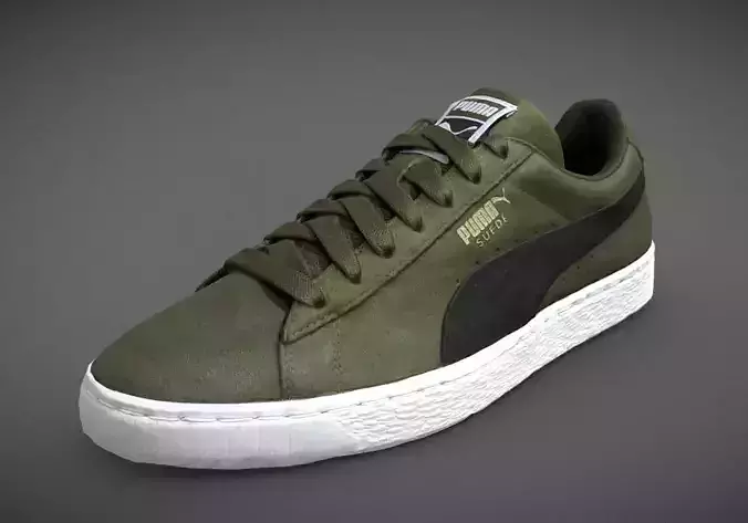 Green Puma Suede Low-poly 3D model