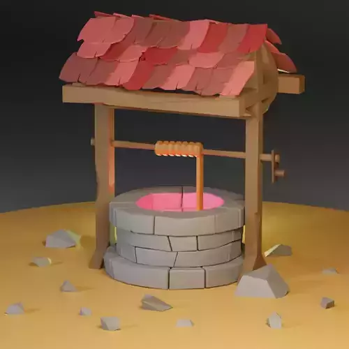 low-poly well sump game ready
