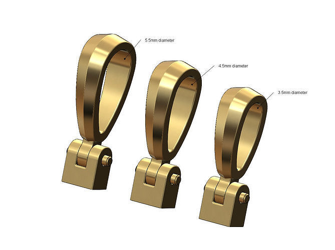 Small chamfred bail connector for 3 4 5mm chains  3D print model