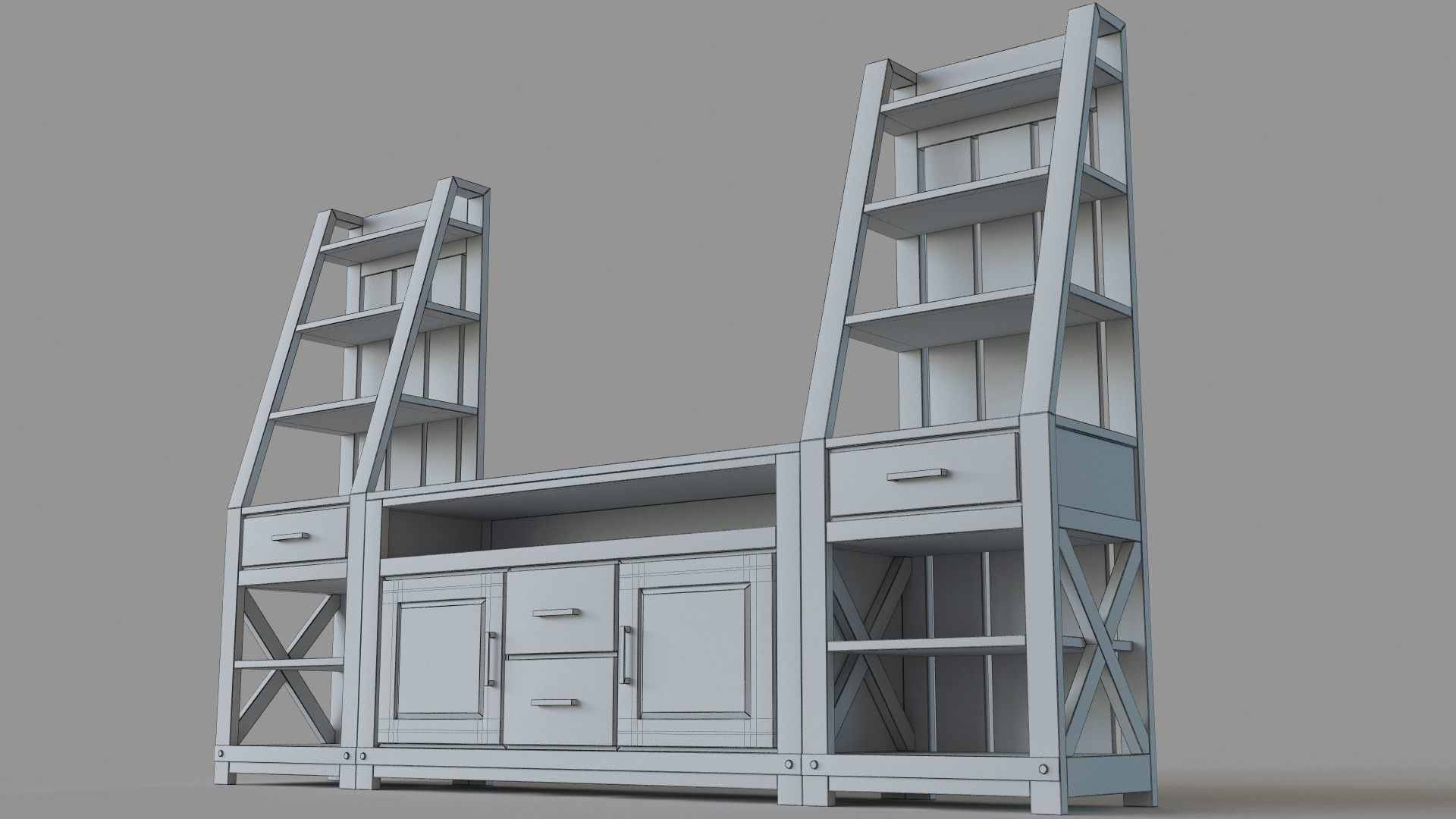 Entertainment Media Console 3D model_5