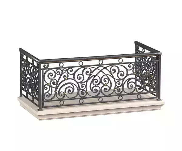Classic balcony Forged Fence 3D model