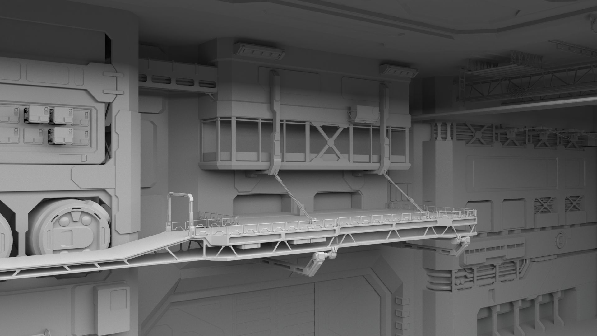 Sci Fi HANGAR 3D model_7