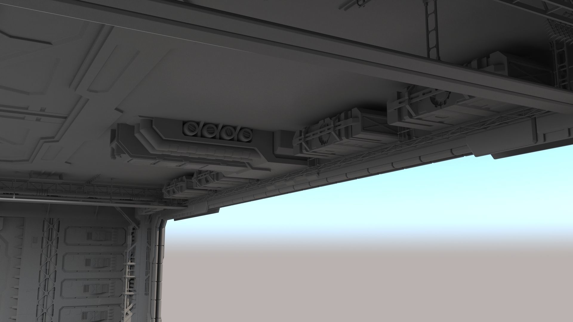 Sci Fi HANGAR 3D model_6