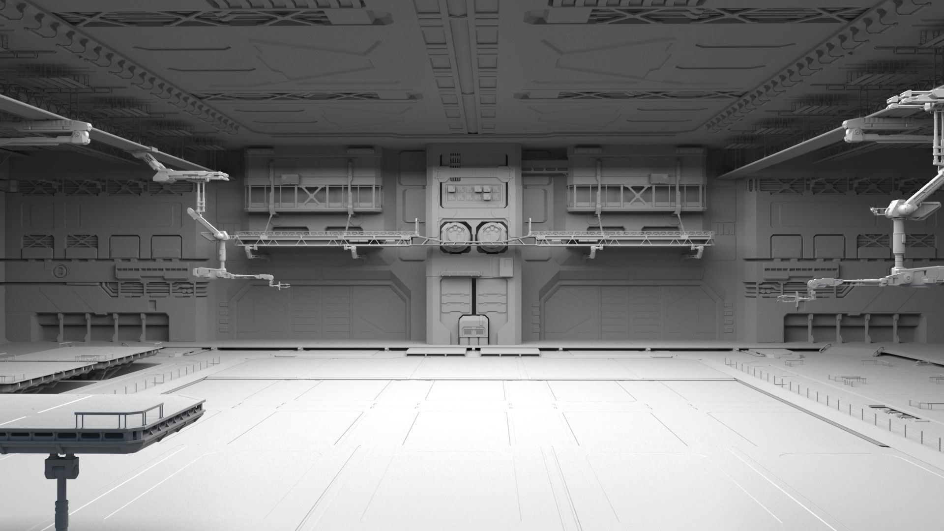 Sci Fi HANGAR 3D model_1