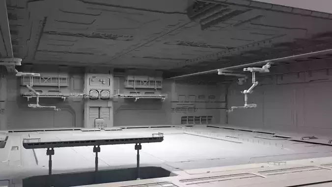 Sci Fi HANGAR 3D model