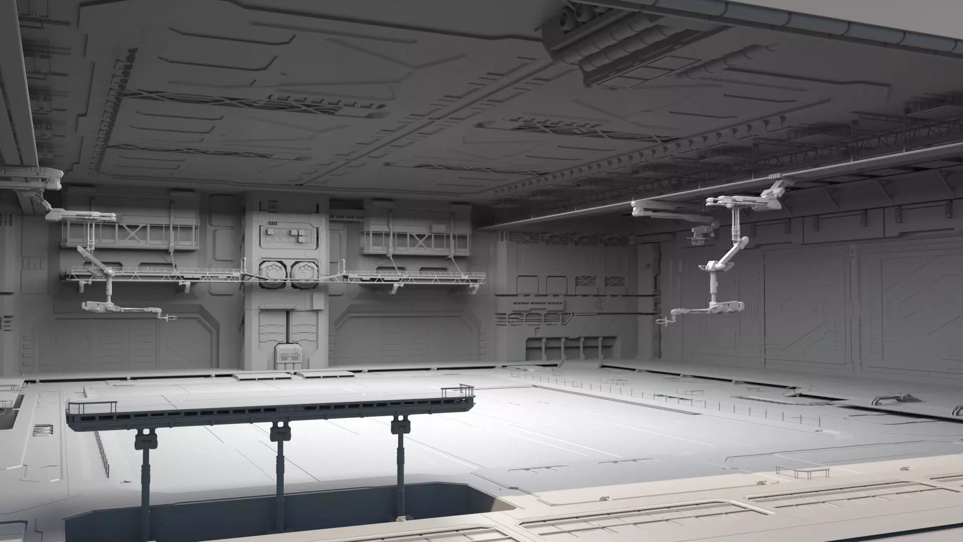 Sci Fi HANGAR 3D model_0