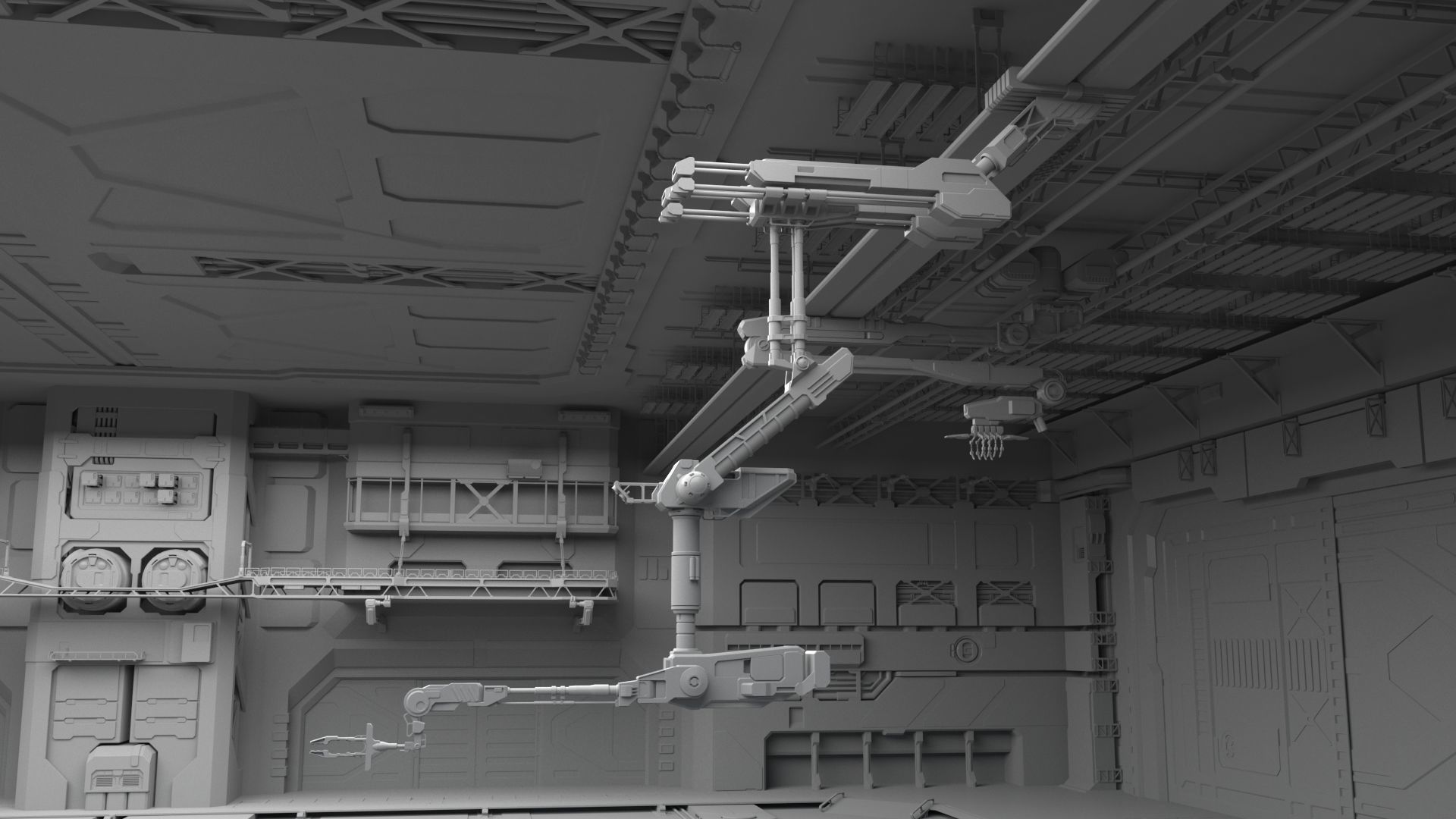 Sci Fi HANGAR 3D model_16