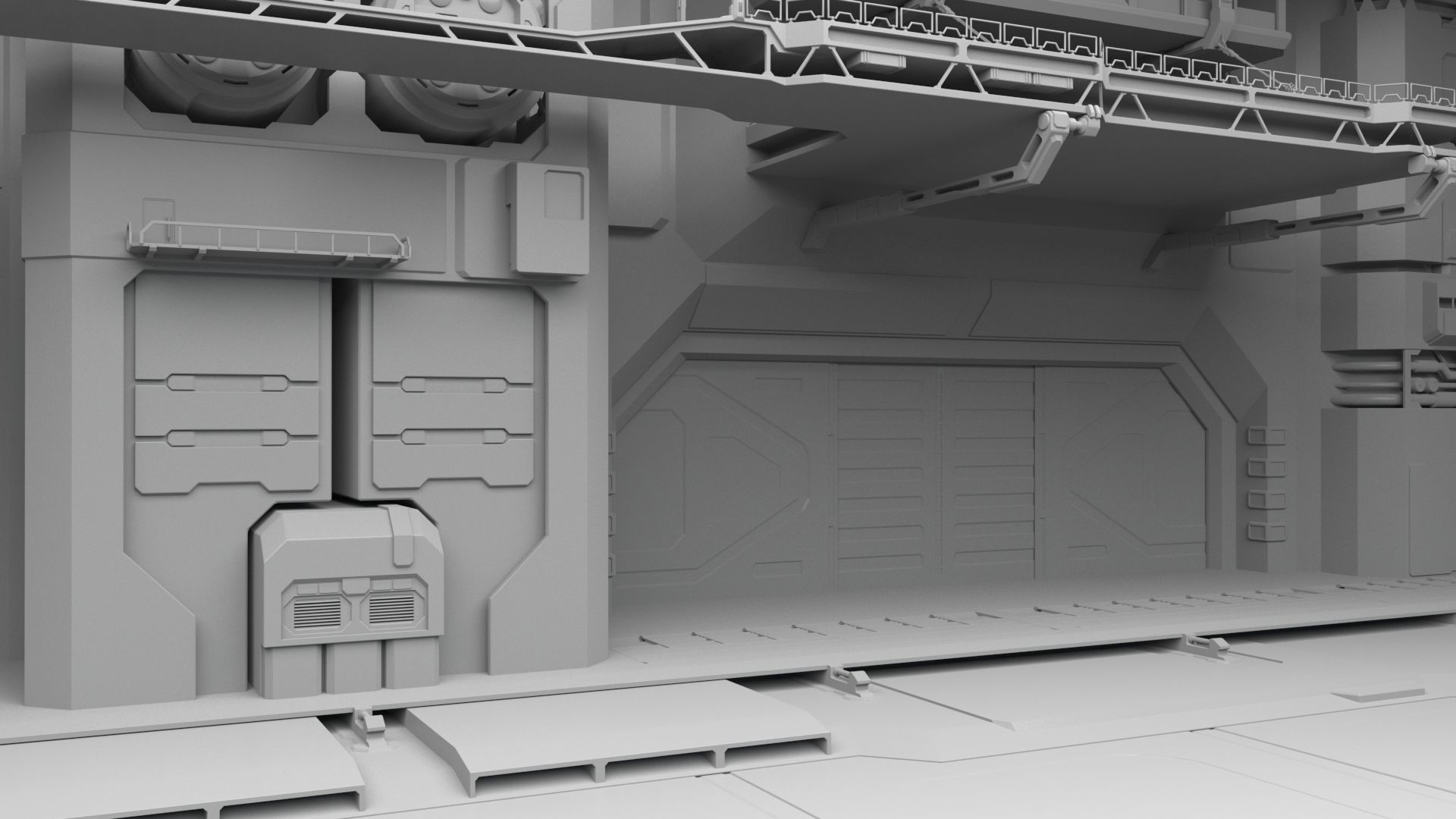 Sci Fi HANGAR 3D model_8
