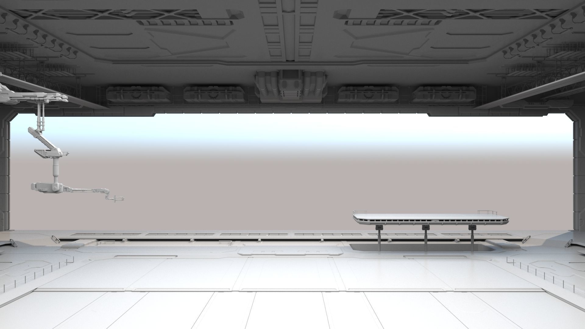 Sci Fi HANGAR 3D model_5