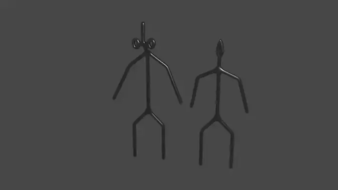 Dickman and his wife Low-poly 3D model