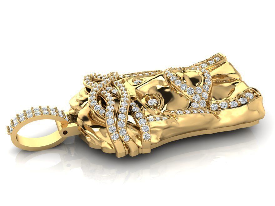 jesus face pendant 3D print model_2