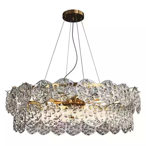 MORELLA chandelier with clear crystals and gold metal