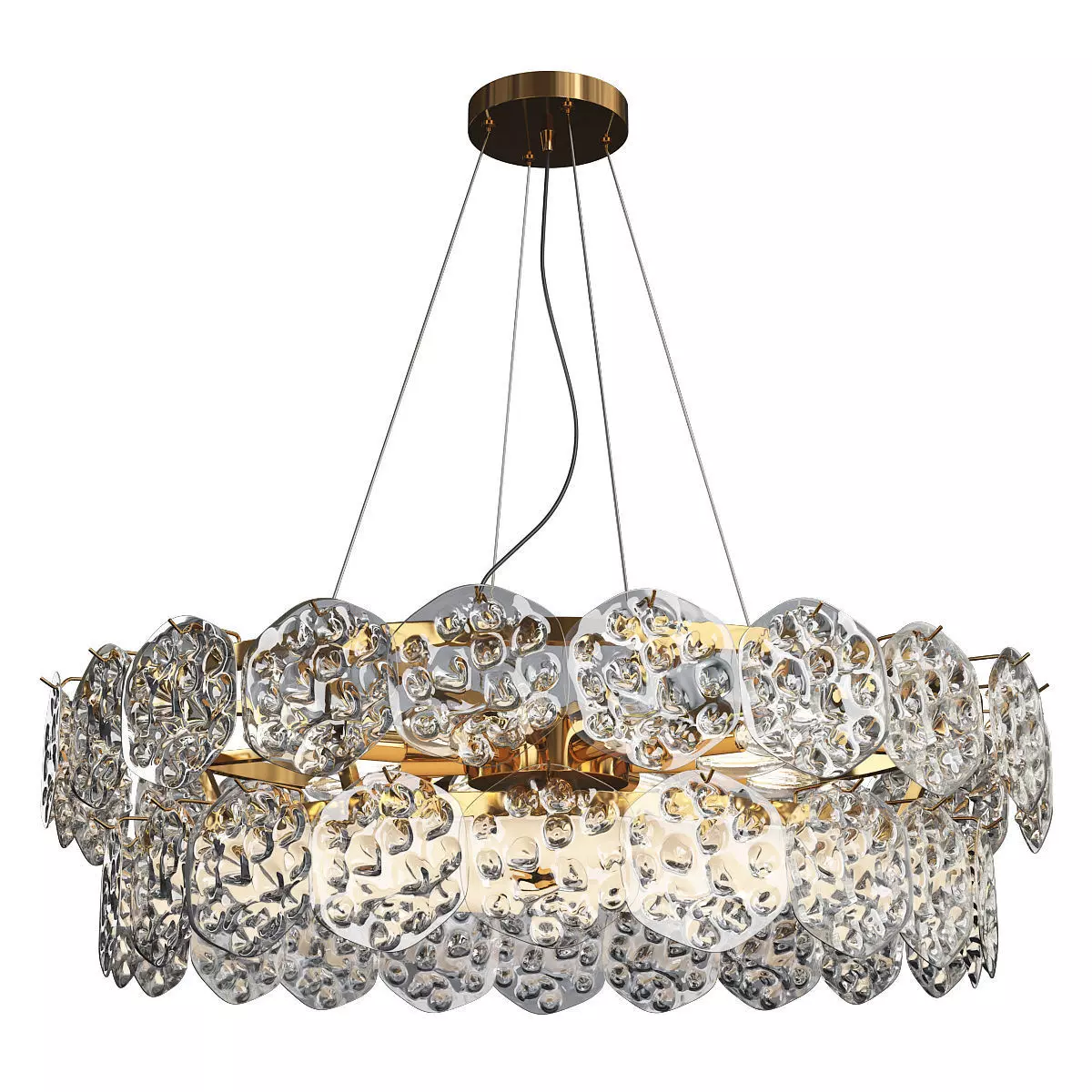 MORELLA chandelier with clear crystals and gold metal Low-poly 3D model_0