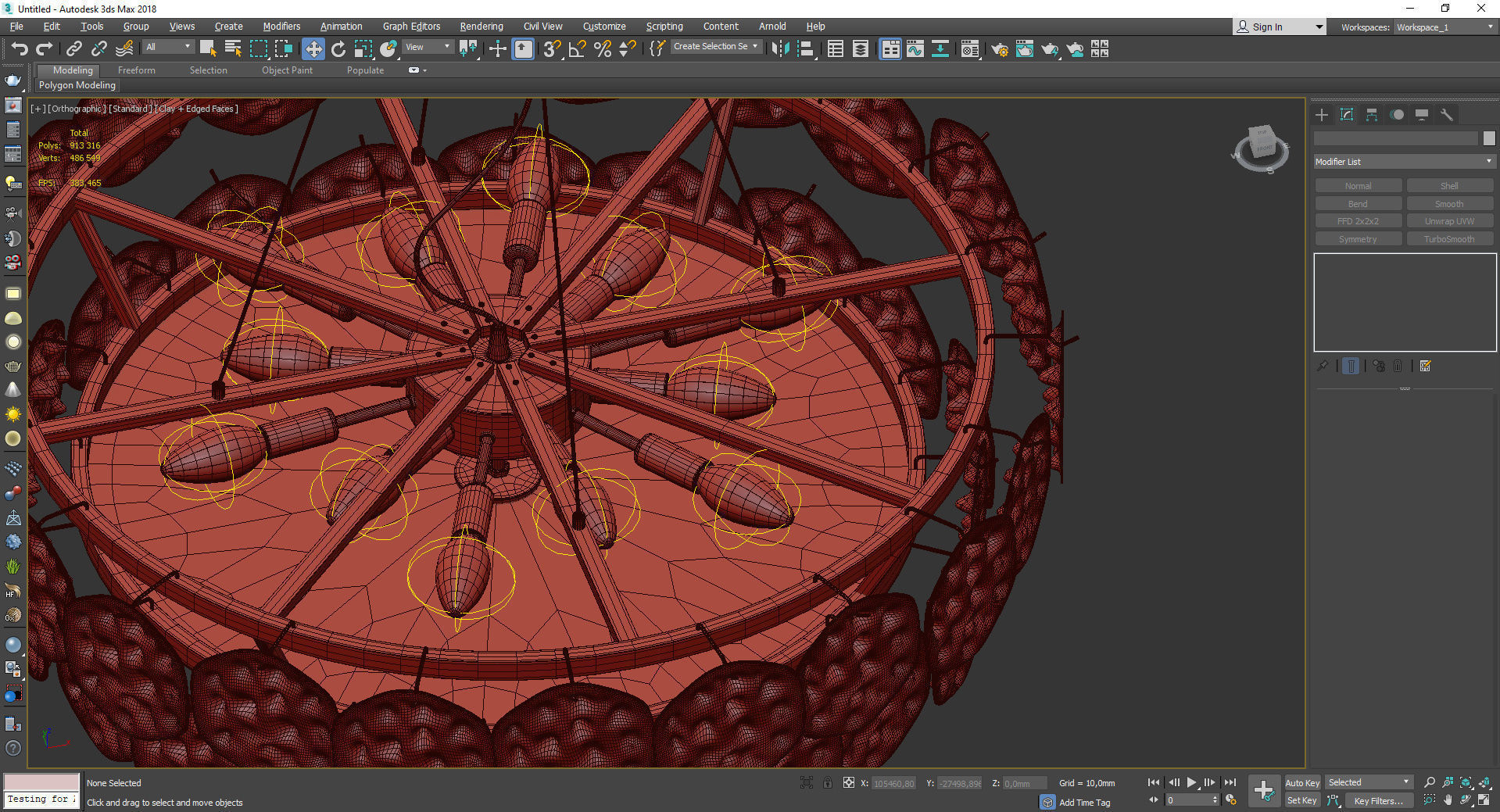 MORELLA chandelier with clear crystals and gold metal Low-poly 3D model_5