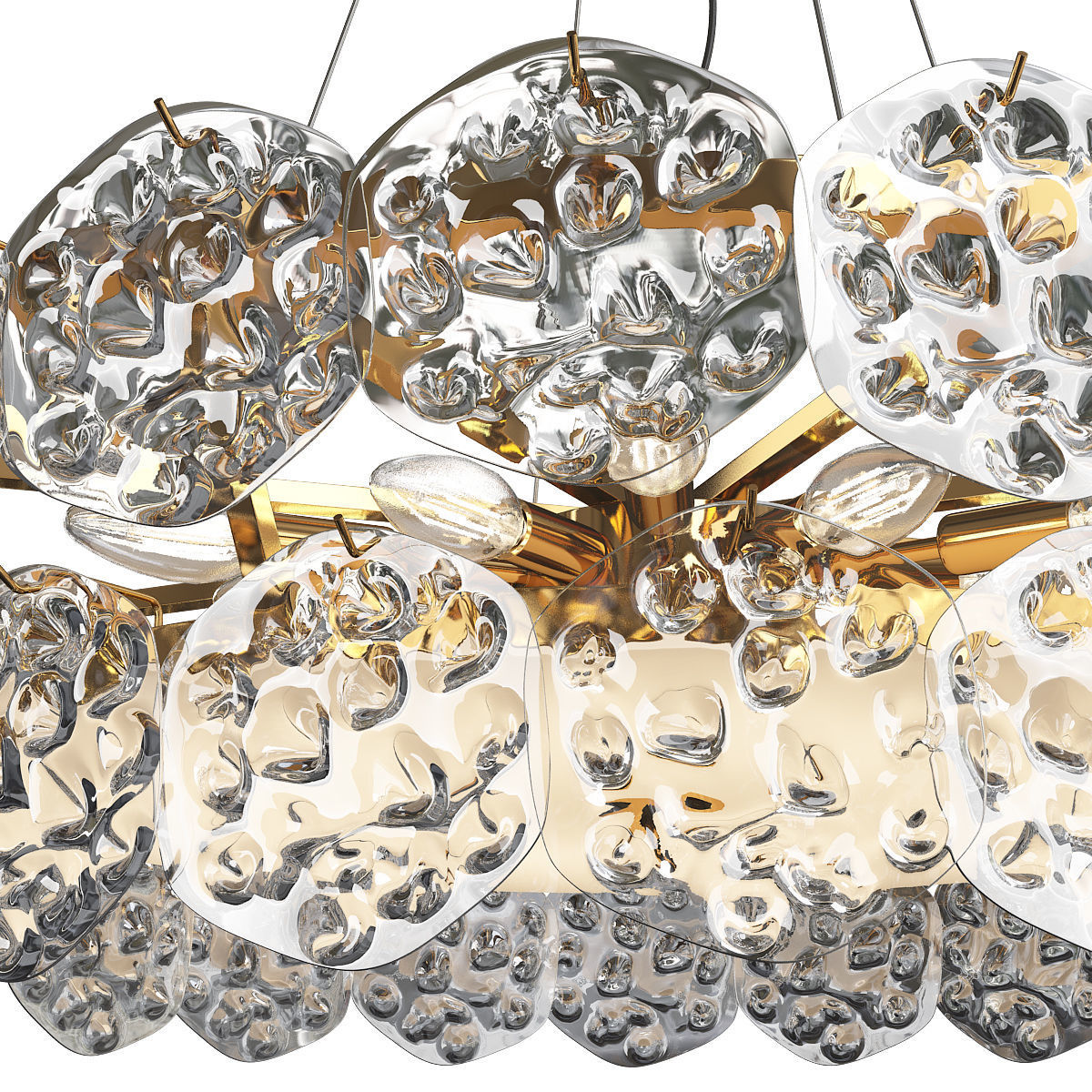 MORELLA chandelier with clear crystals and gold metal Low-poly 3D model_1