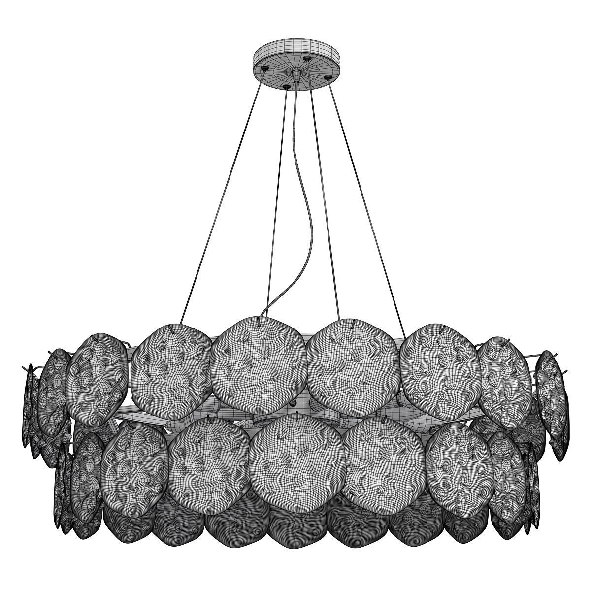 MORELLA chandelier with clear crystals and gold metal Low-poly 3D model_2