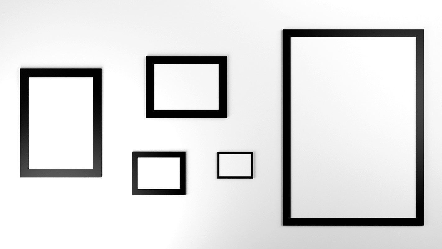 Gallery Wall Frames 5 models set Low-poly 3D model_30