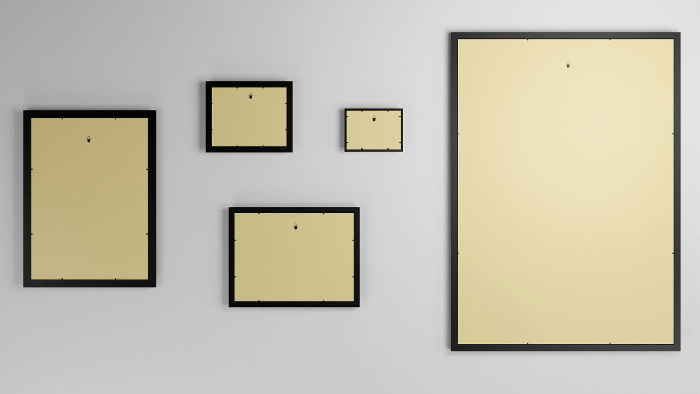 Gallery Wall Frames 5 models set Low-poly 3D model_26