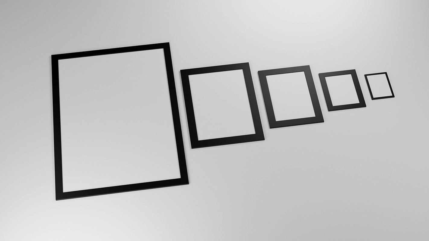 Gallery Wall Frames 5 models set Low-poly 3D model_21