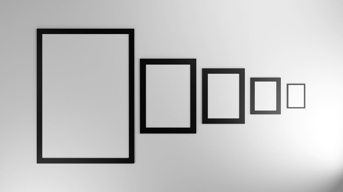 Gallery Wall Frames 5 models set Low-poly 3D model_5