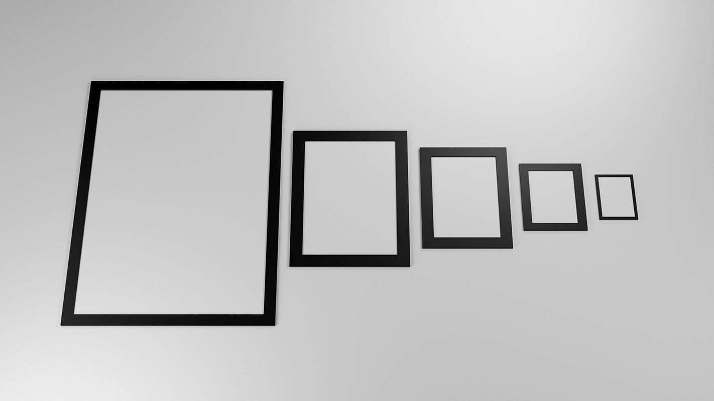 Gallery Wall Frames 5 models set Low-poly 3D model_20