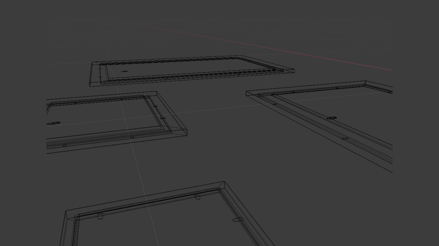 Gallery Wall Frames 5 models set Low-poly 3D model_31