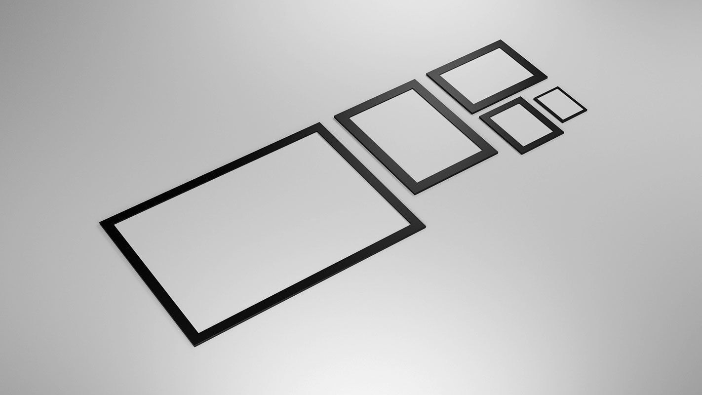 Gallery Wall Frames 5 models set Low-poly 3D model_18