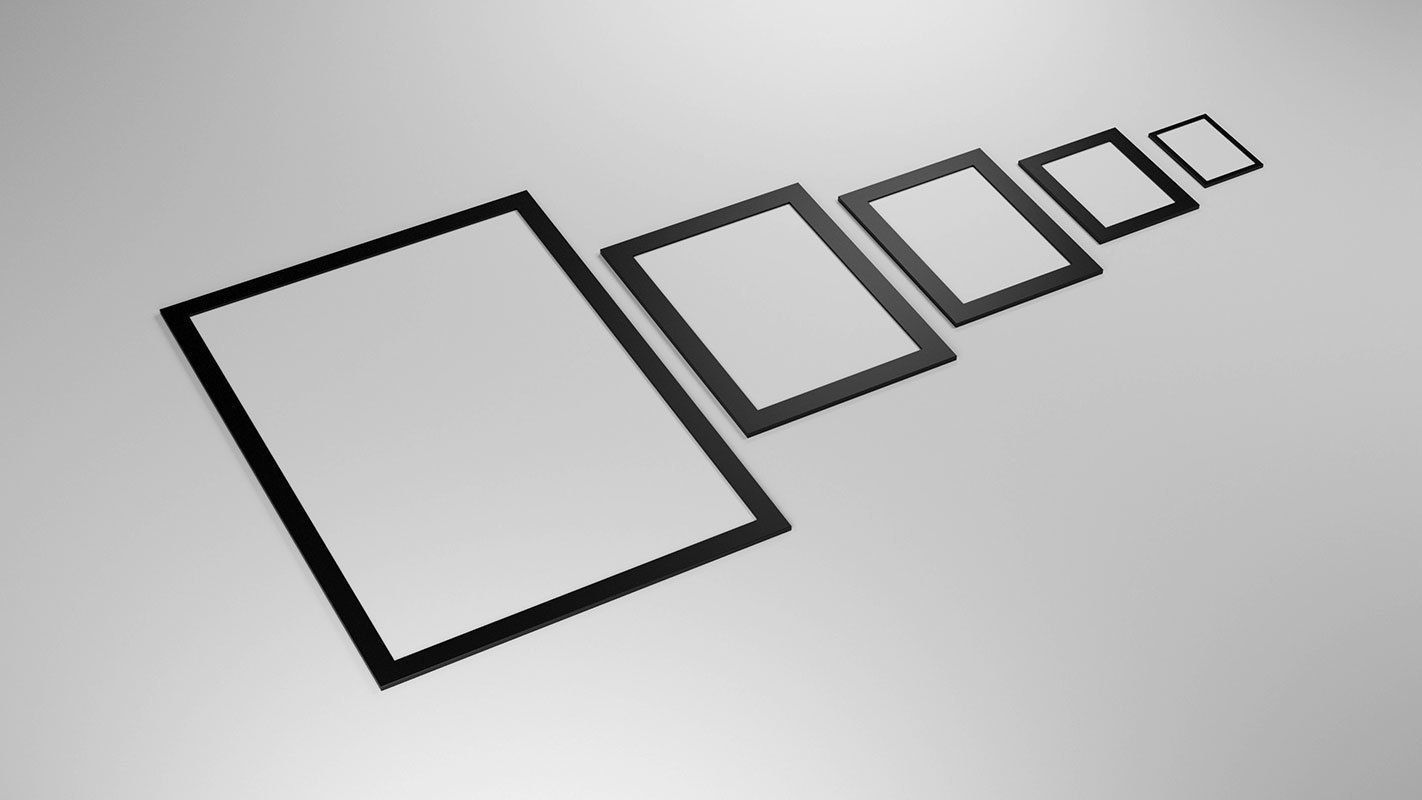 Gallery Wall Frames 5 models set Low-poly 3D model_6