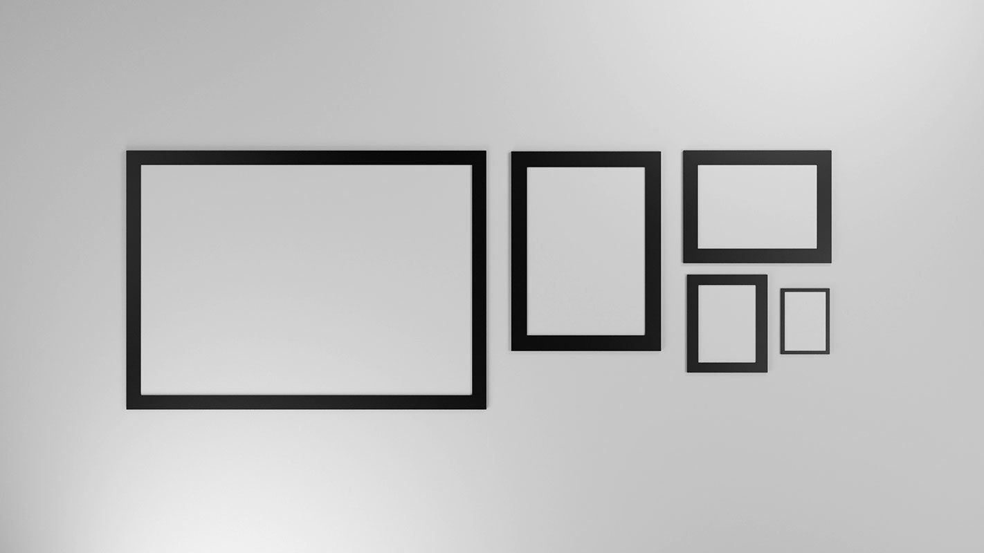 Gallery Wall Frames 5 models set Low-poly 3D model_17