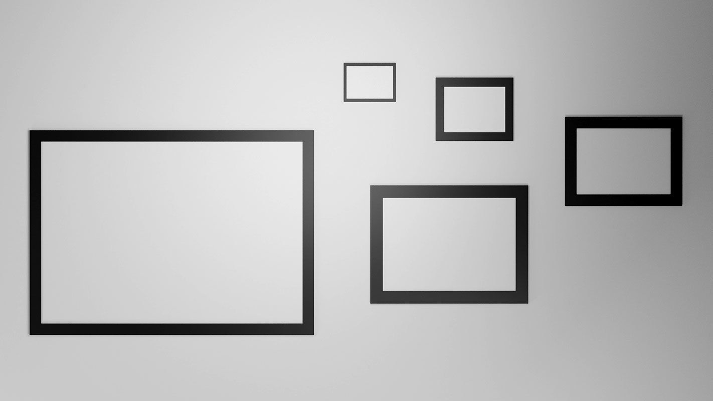 Gallery Wall Frames 5 models set Low-poly 3D model_22