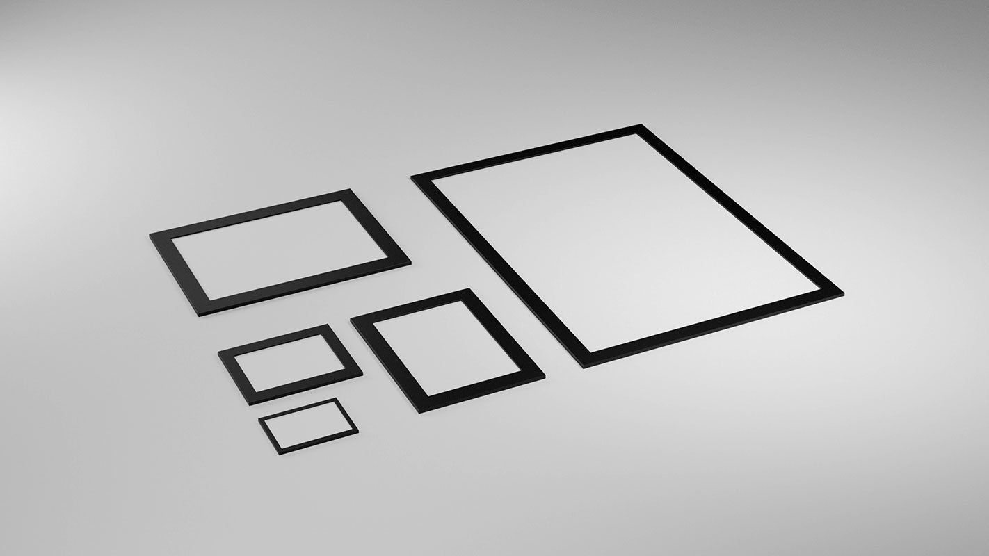 Gallery Wall Frames 5 models set Low-poly 3D model_19