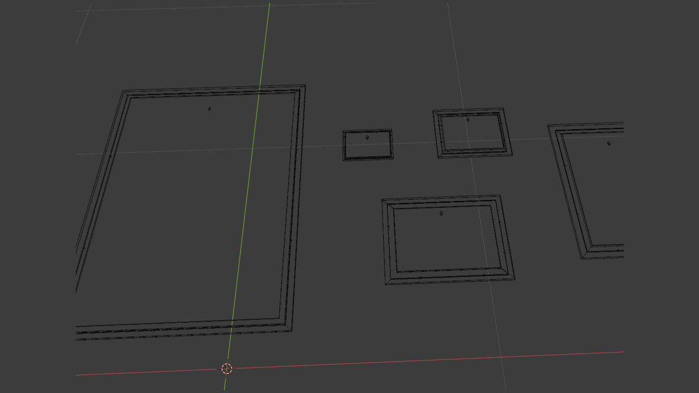 Gallery Wall Frames 5 models set Low-poly 3D model_38