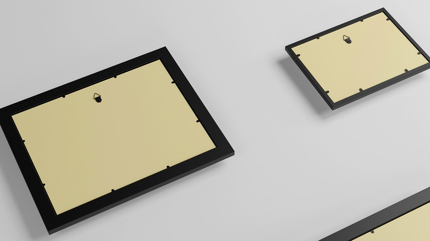 Gallery Wall Frames 5 models set Low-poly 3D model_27