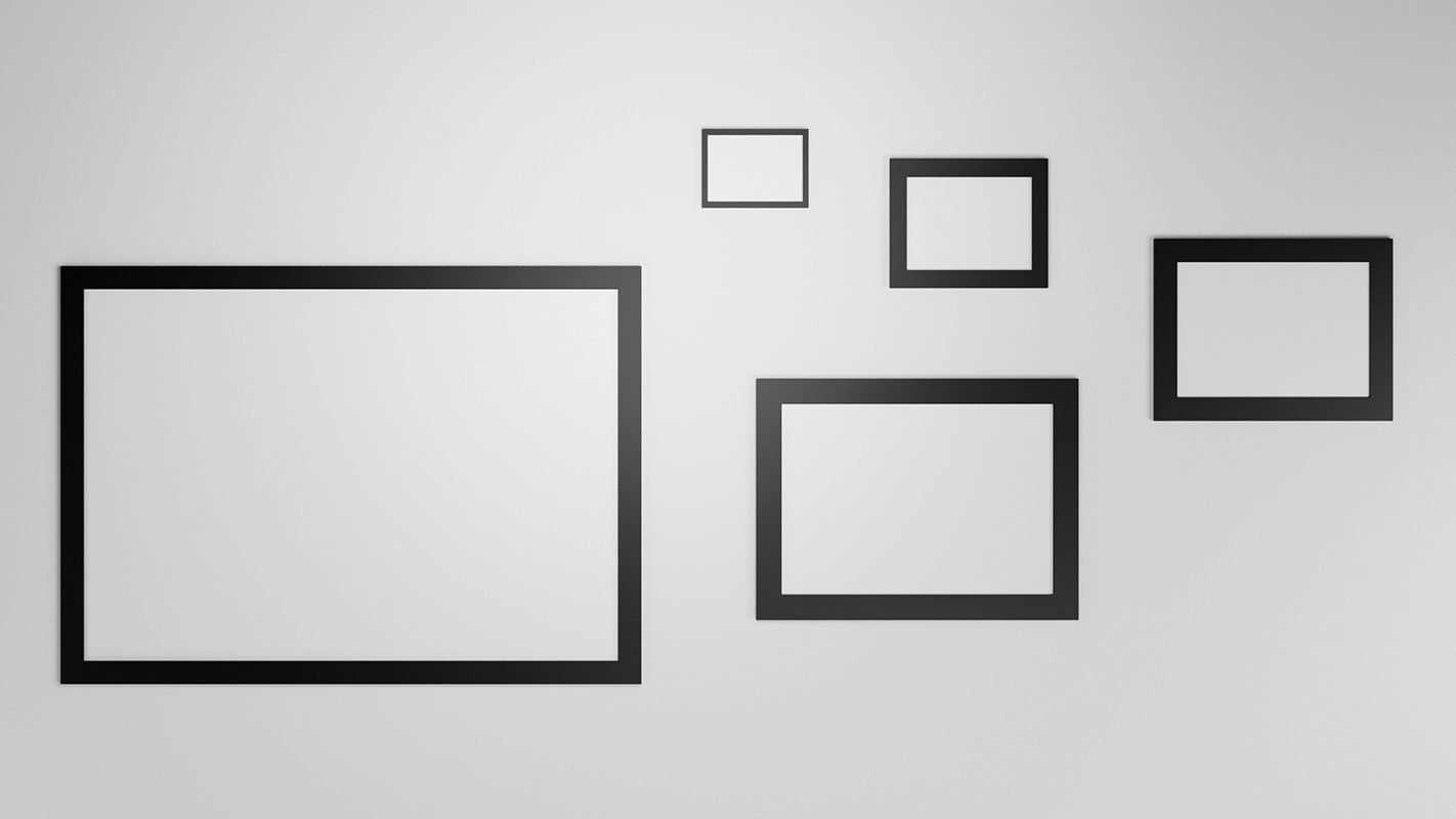 Gallery Wall Frames 5 models set Low-poly 3D model_4