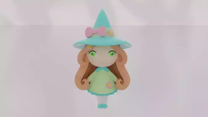 wizard girl in witch hat