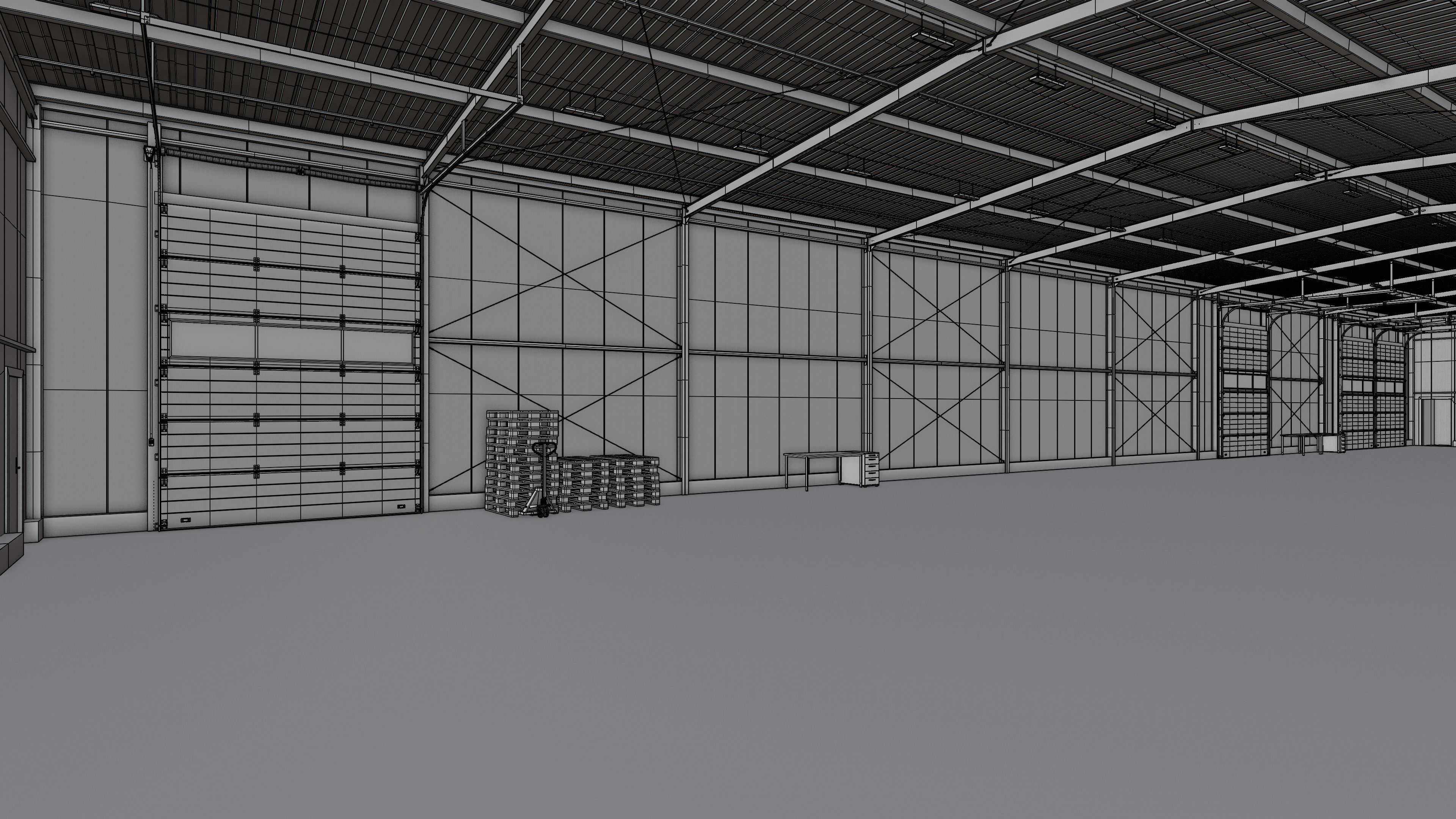 Industrial Warehouse Interior 14 Low-poly 3D model_13
